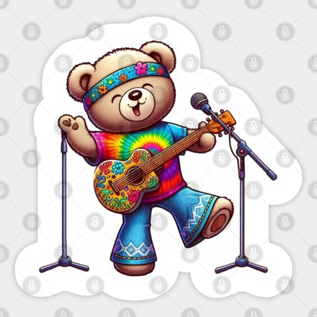 hippie music teddy Sticker by Out of the world